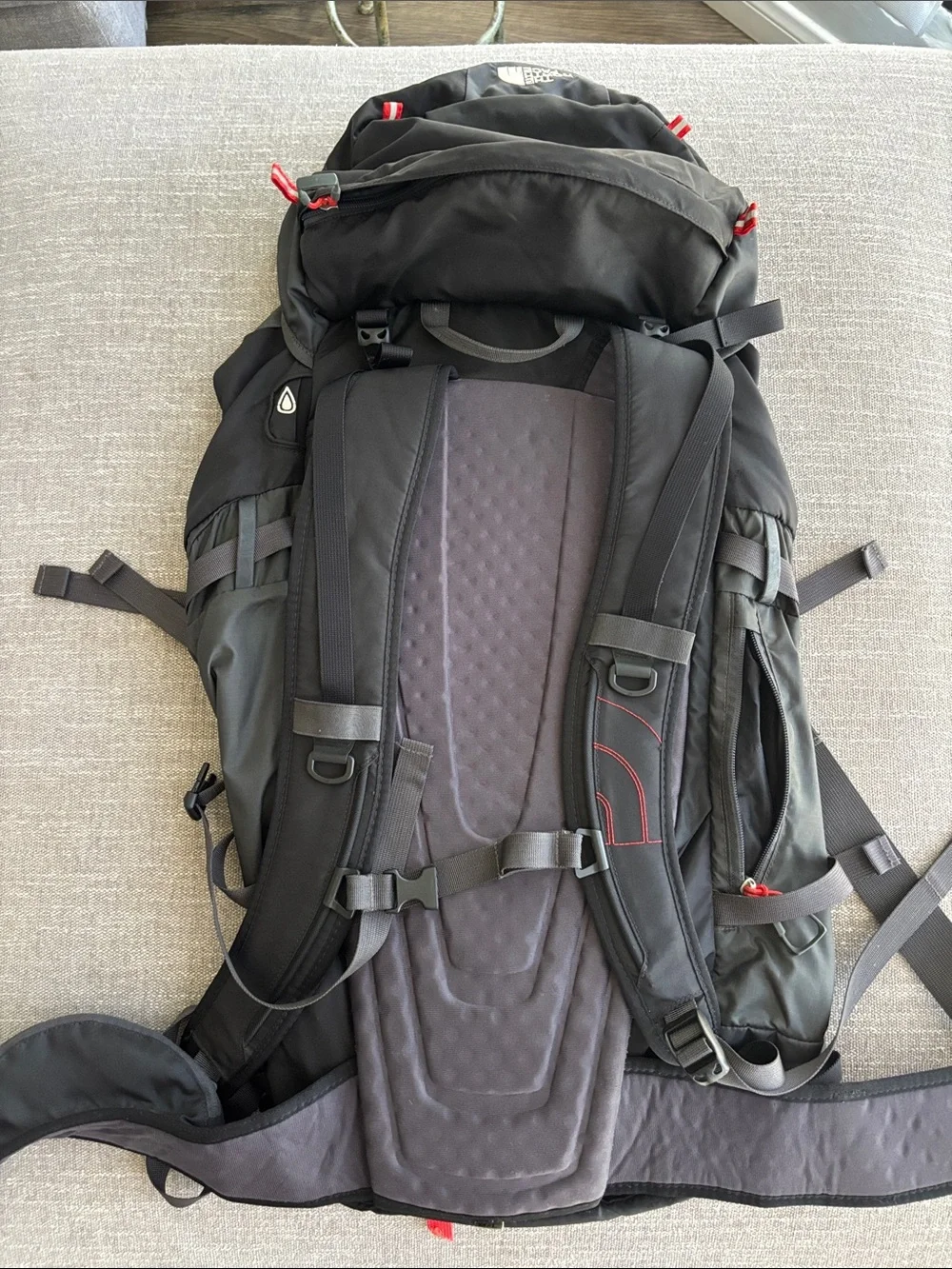 The North Face Black Backpack with Red Accents - Men's Hiking Pack